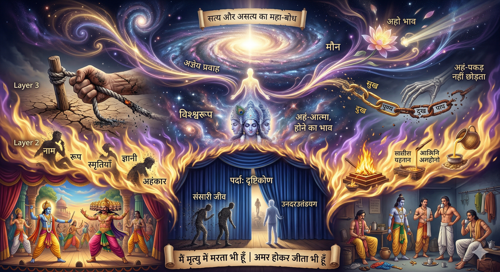 मैं मृत्यु में मरता भी हूँ, अमर होकर जीता भी हूँ: सत्य और असत्य का महा-बोध